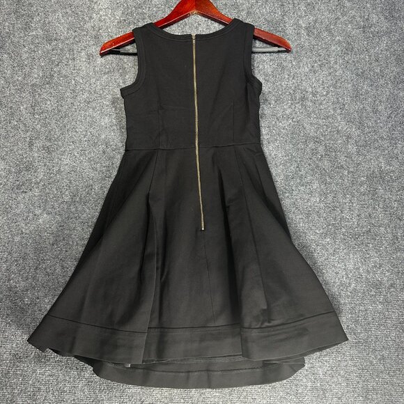 Tracy Reese Dress Womens 0 Black Stretch Gold Beaded Sleeveless A Line Zip NEW - Picture 7 of 8